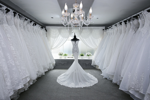 Wedding Dress, Store, Dress, Textile, Prom Dress