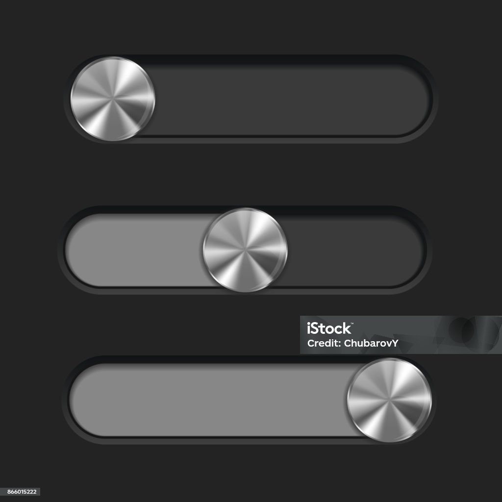 Web Interface Slider User Interface Control Bar On Dark Background ...