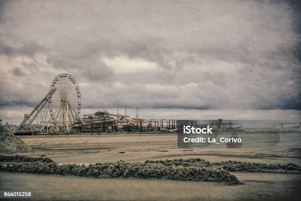 Artistic Composition Wildwood Park Amusement Cloudy Day Ghost Town Stock Photo - Download Image Now