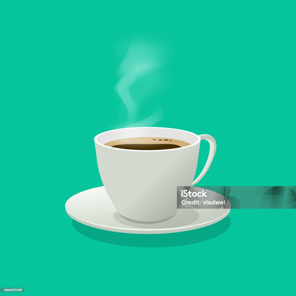 分離された蒸気でホット コーヒー カップ ガラス ベクトル図 - コーヒーカップのロイヤリティフリーベクトルアート