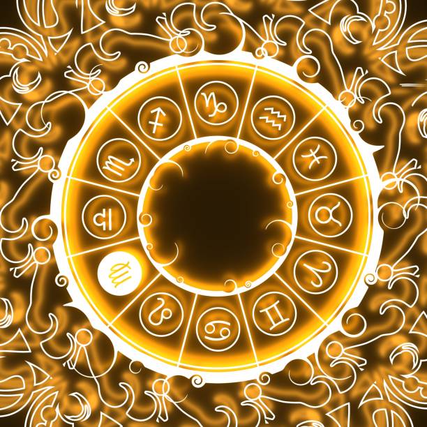 istock Astrology symbols in circle. Maiden sign 866028230