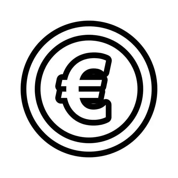 Vector illustration of euro Thin Line Vector Icon