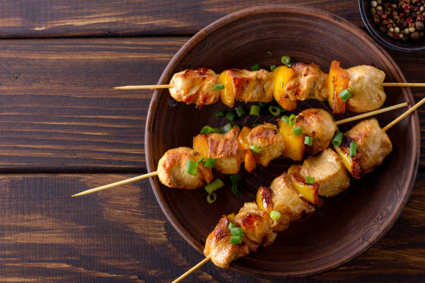 istock Barbecue chicken on skewers 866032566