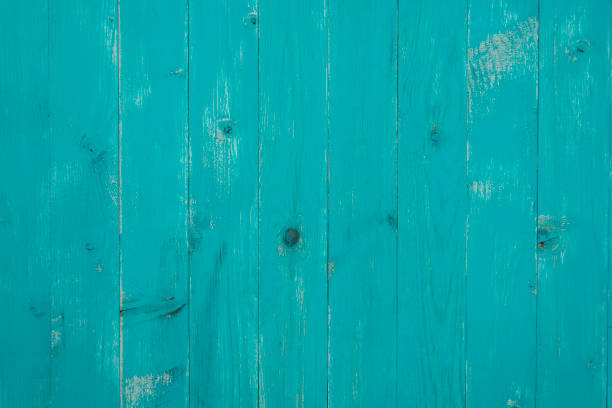 Turquoise colored wooden background - vertical boards stock photo