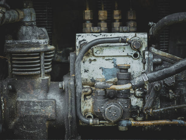 istock old retro style motor of a farming tractor 866036788