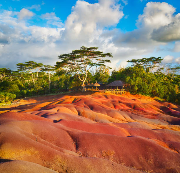 Seven colour earth. Mauritius. stock photo