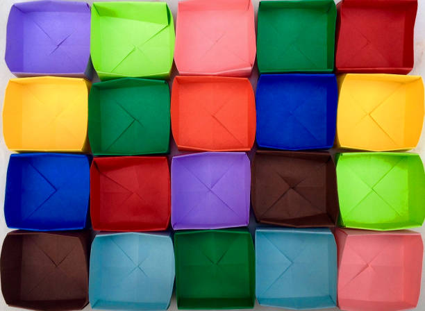 istock Many colorful paper boxes, origami 866043498