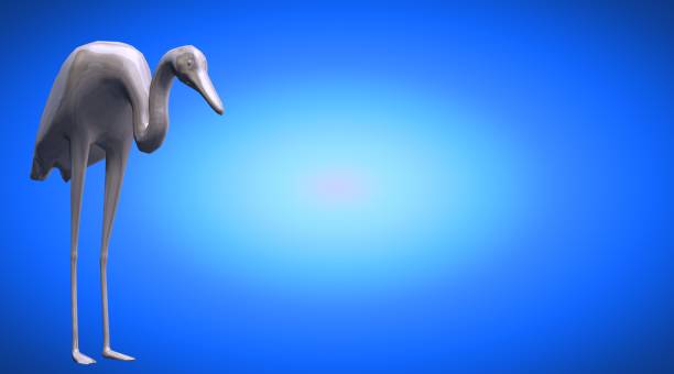 istock 3d rendering of a reflective bird with long legs 866046646