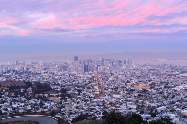 istock Pink and Blue Twilight at Twin Peaks. 866047620