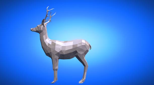 istock 3d rendering of a reflective deer animal with beautiful horns 866047680