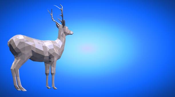 istock 3d rendering of a reflective deer animal with beautiful horns 866047770