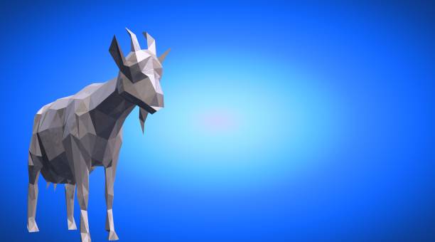 istock 3d rendering of a reflective goat with small horns 866049280