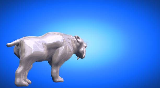 istock 3d rendering of a reflective tiger animal on a background 866051798