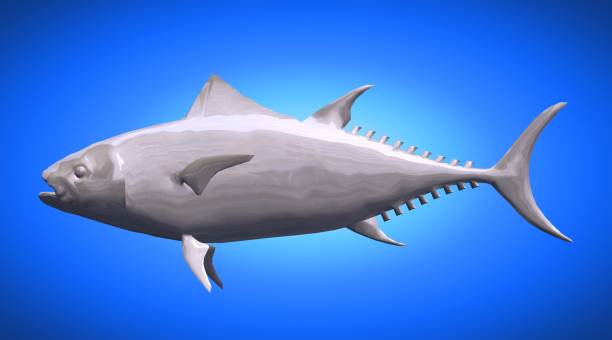 istock 3d rendering of a reflective fish shape swimming with fins 866051856