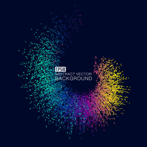 나선형 빛의 추상적인 배경을 메이크업 색상 그라디언트 점 - abstract dna cell multi colored stock illustrations