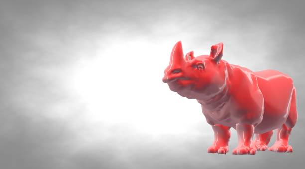 istock 3d rendering of a reflective hippo animal on a circual gradient background 866052630