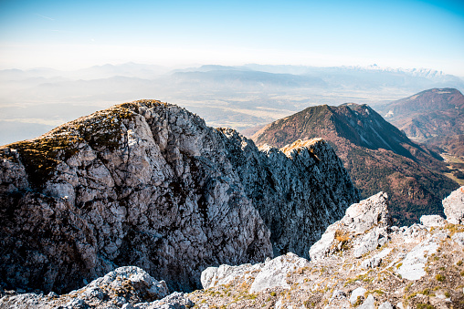 Mountain ridge in Slovenian Alps