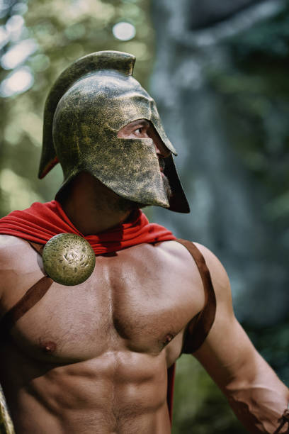 istock Spartan warrior in the woods 866059460