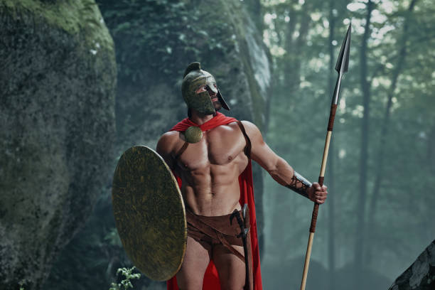 istock Spartan warrior in the woods 866059932