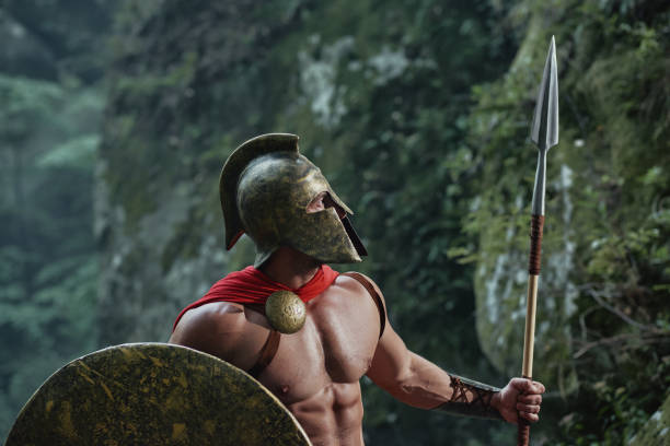 istock Spartan warrior in the woods 866060174