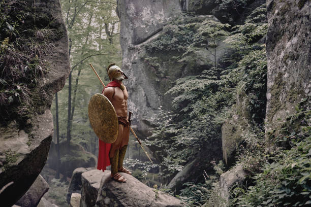 istock Spartan warrior in the woods 866060664