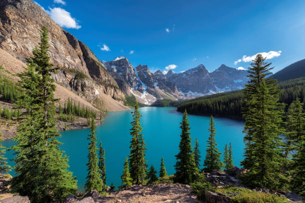 istock Moraine lake in Rocky Mountains, Canada 866061308