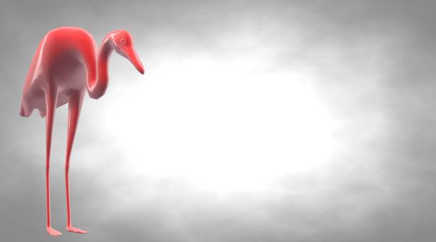 istock 3d rendering of a reflective bird with long legs 866061666