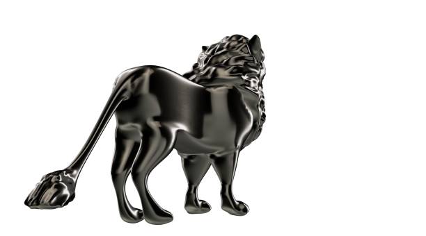 istock 3d rendering of a reflective lion on a background 866069166