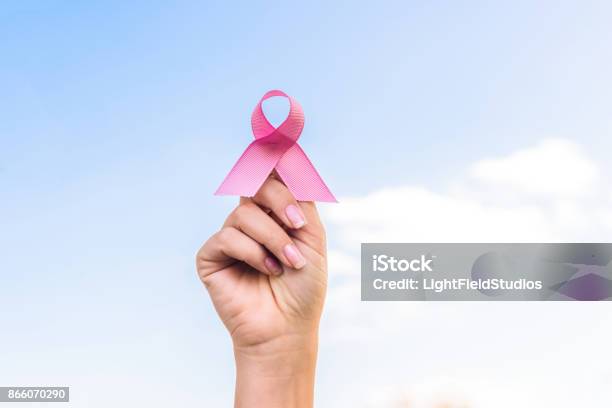 Breast Cancer Awareness Stock Photo - Download Image Now - Breast Cancer, Hand, October