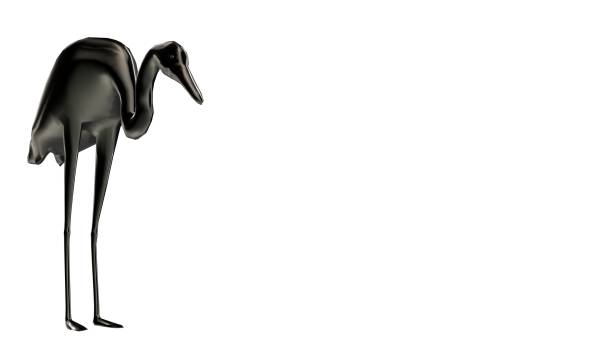 istock 3d rendering of a reflective bird with long legs 866071908