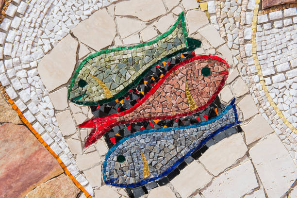 Four fishes made of microplastics