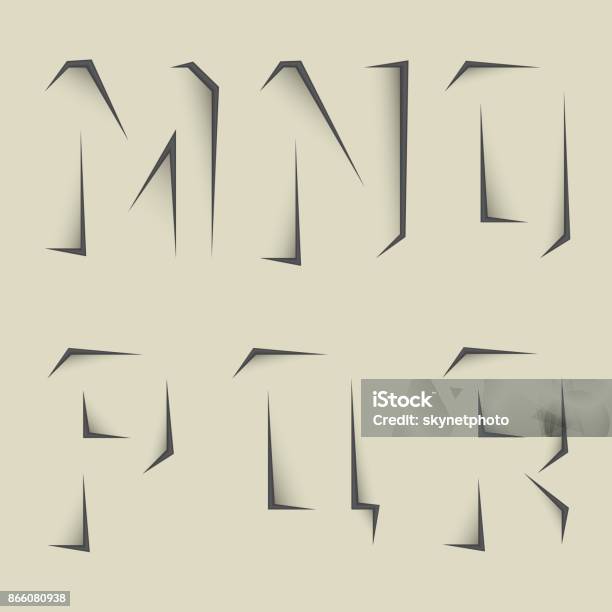 K Paper Rip Rip Paper Alphabet Set Stock Illustration - Download Image Now ...