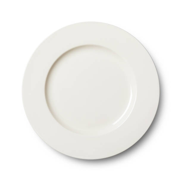 istock Simple circular porcelain plate isolated on whit 866088474