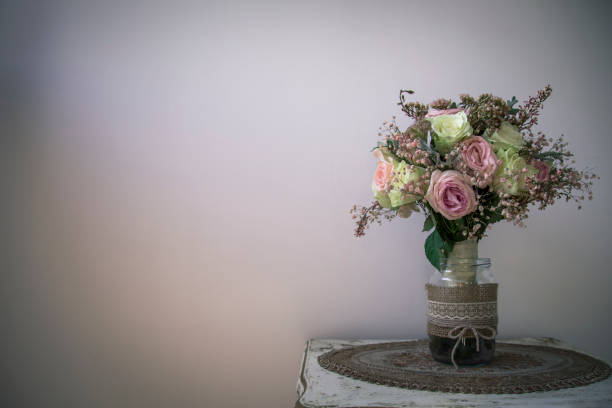 Romantic bridal bouquet stock photo