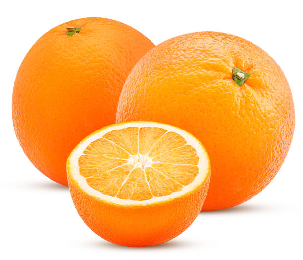 istock Two fresh mandarin and one cut in half 866094474