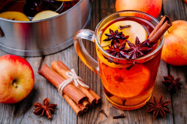 istock Hot mulled apple cider with cinnamon sticks, cloves and anise 866095286