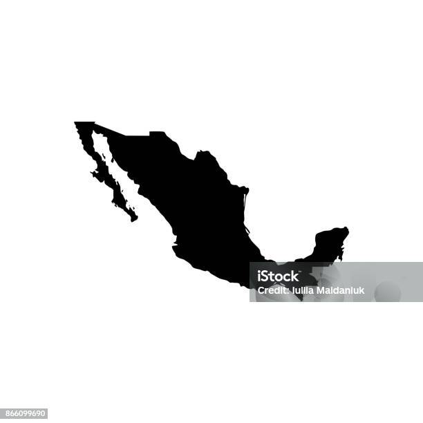 Карта Мексики — стоковая векторная графика и другие изображения на тему Мексика - Мексика, Карта, Контур