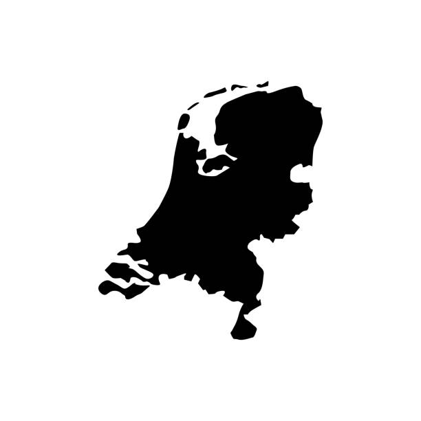 Map of Netherlands Black vector Map of Netherlands netherlands stock illustrations