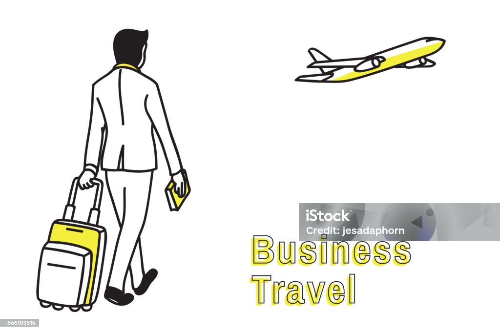 Business Traveler Pulling Suitcase At Airport Stock Illustration - Download  Image Now - Airplane, Cartoon, Illustration - iStock