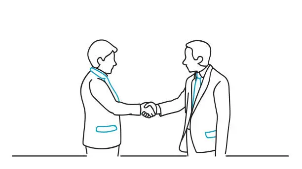 Vector illustration of Business partnership agreement