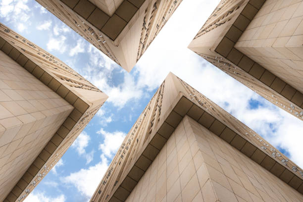istock Look up at the skyscraper in the city centre 866103906