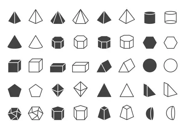 Vector illustration of Geometric icon set