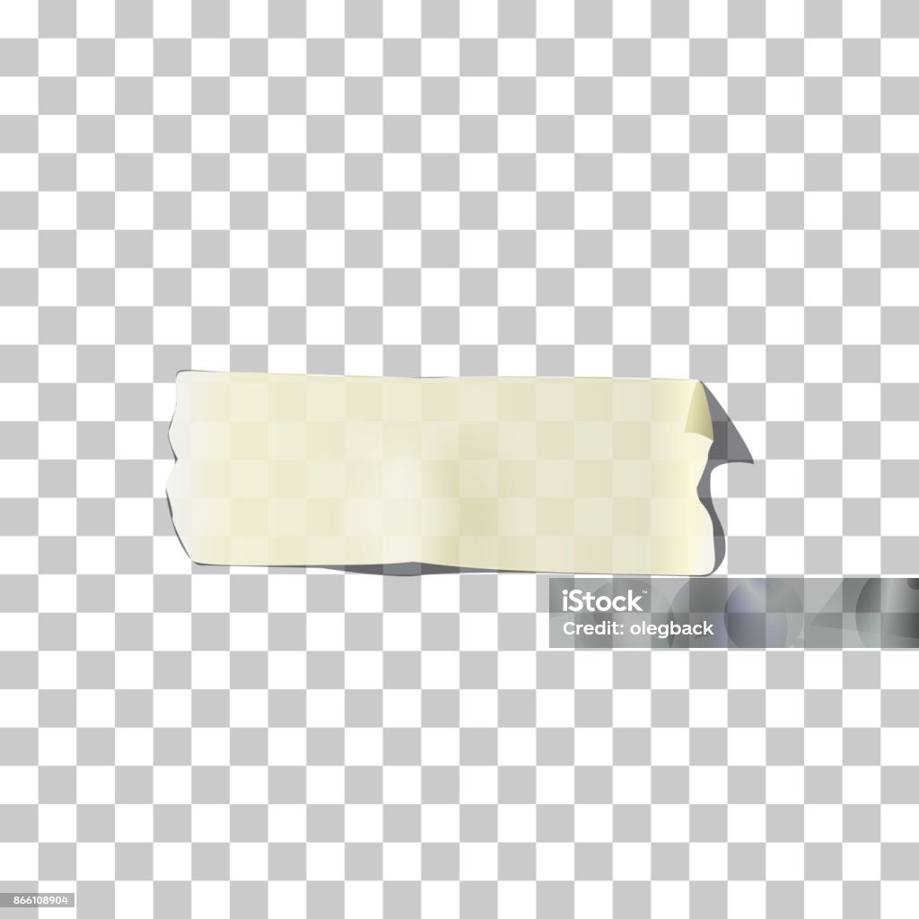 Masking or adhesive tape piece. Vector torn masking and adhesive tape part on transparent background. Masking Tape stock vector