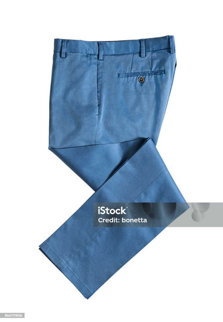 Blue trousers isolated on white background Blue trousers isolated on white background ( with clipping path) Pants Stock Photo