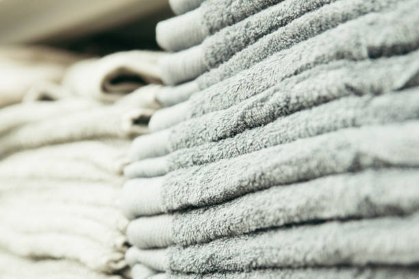 istock Clean new towels one on another 866118632