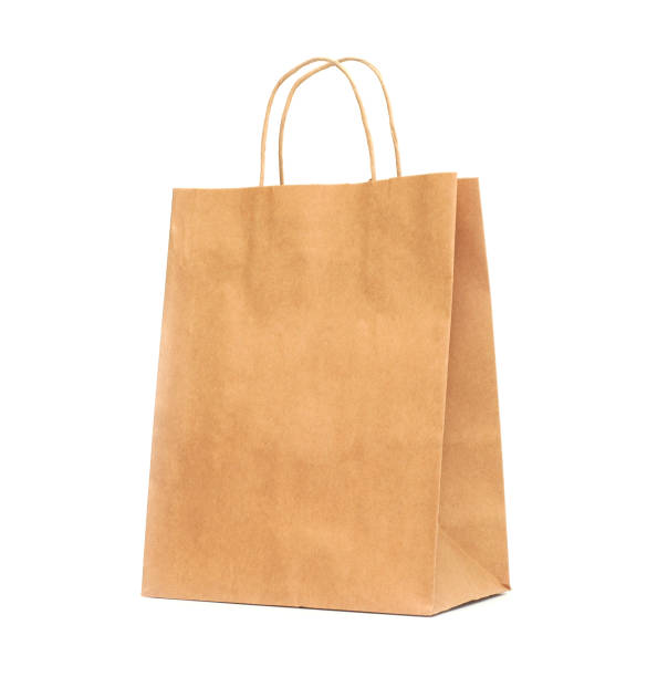 istock Recycled paper shopping bag on white background. 866120024