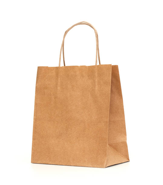 istock Recycled paper shopping bag on white background. 866120026