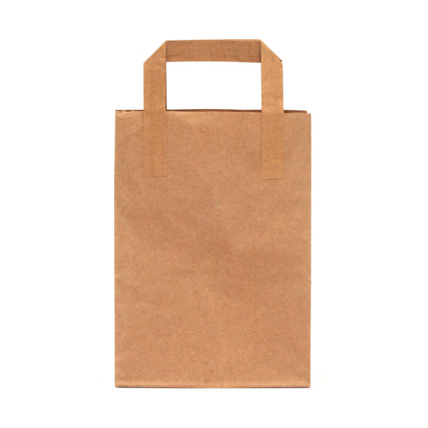 istock Recycled paper shopping bag on white background. 866120034
