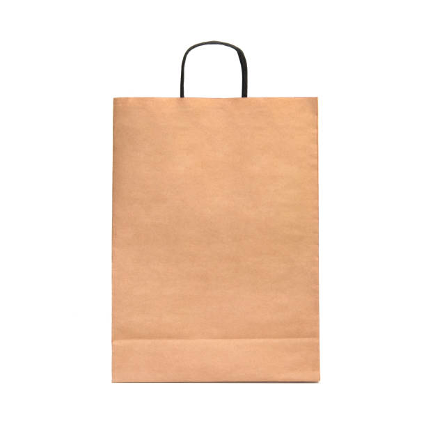 istock Recycled paper shopping bag on white background. 866120044