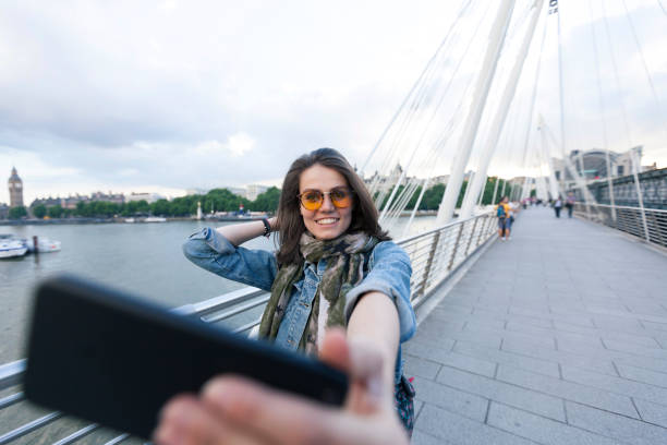 istock Tourist taking selfie in London 866120958